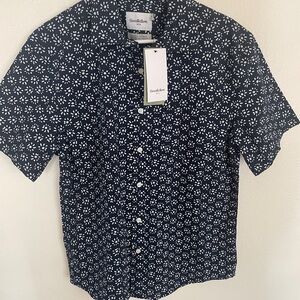 Goodfellow & Co Men's Dark Blue Patterned Shirt